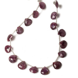 9x9mm Ruby Faceted Heart Beads 8 inch 17 pieces (ONLINE ORDER ONLY)