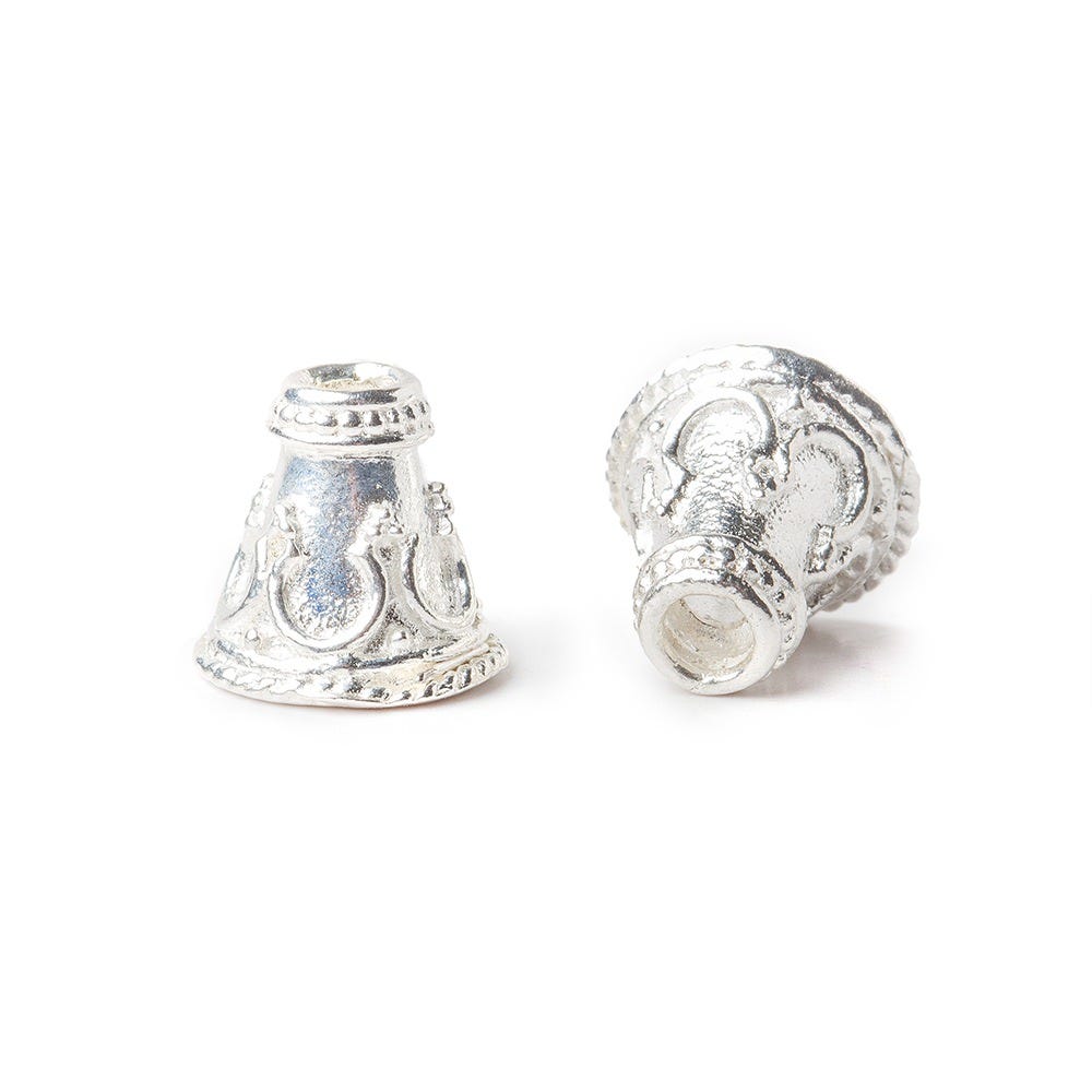 9x9mm Sterling Silver Bali Style Cone Set of 2 (ONLINE ORDER ONLY)