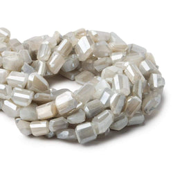 9x9-13x8mm Mystic White & Grey Moonstone faceted nuggets 12.5 inch 29 beads (ONLINE ORDER ONLY)