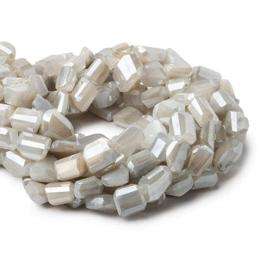 9x9-13x8mm Mystic White & Grey Moonstone faceted nuggets 12.5 inch 29 beads (ONLINE ORDER ONLY)