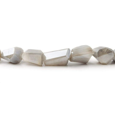 9x9-13x8mm Mystic White & Grey Moonstone faceted nuggets 12.5 inch 29 beads (ONLINE ORDER ONLY)