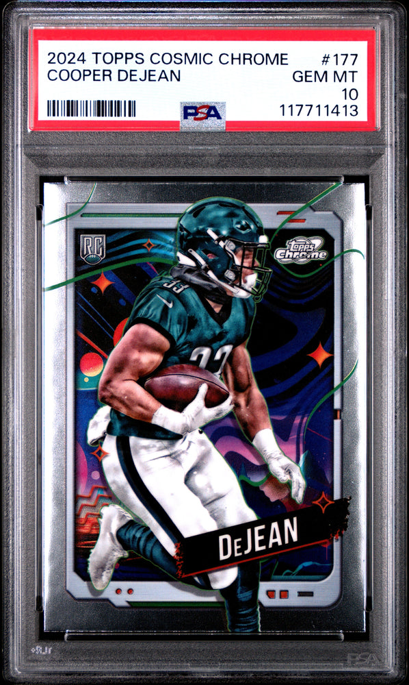 Graded 2024 Topps Cosmic Chrome Cooper DeJean #177 Rookie RC Football Card PSA 10 Gem Mint (ONLINE ORDER ONLY)