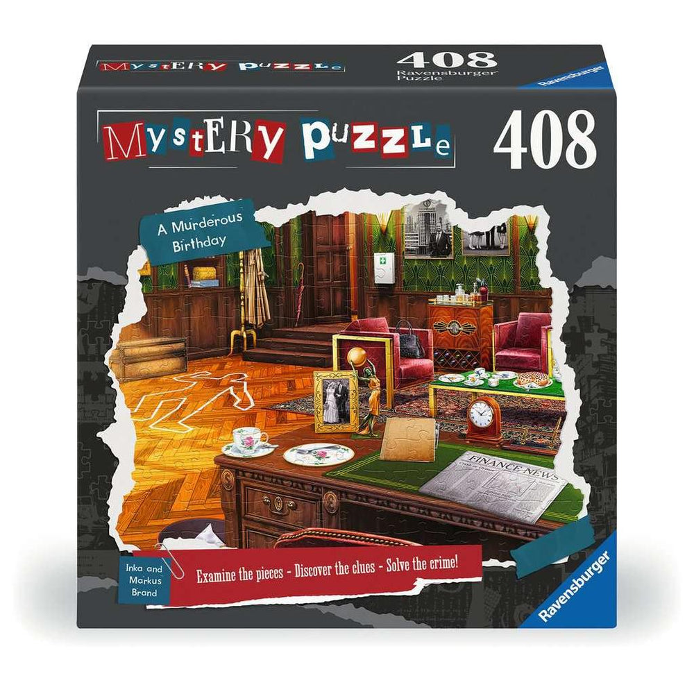 A Murderous Birthday 408 Piece Mystery Jigsaw Puzzle Ravensburger (ONLINE ORDER ONLY)