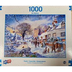 A Village in Winter Art Gallery 1000 Piece Jigsaw Puzzle Sure Lox (ONLINE ORDER ONLY)