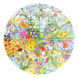A Year in the Garden 500 Piece Round Jigsaw Puzzle Gibsons