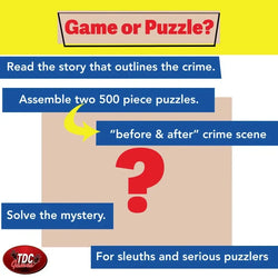 A is for Arson Set of 2 500 Piece Mystery Jigsaw Puzzles TDC