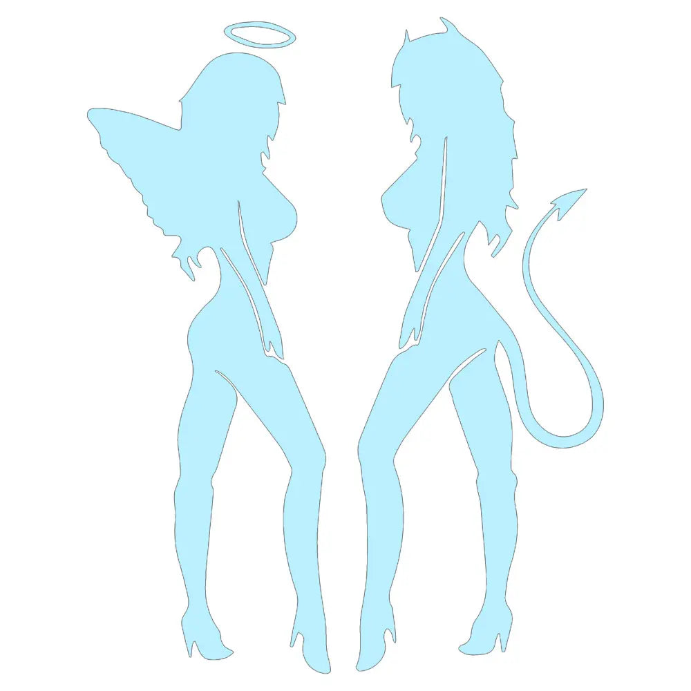 A Pair Of Car Stickers Angel Devil Sexy Hot Girl Bumper Window Notebook Decorated With Personalized Vinyl Decals (ONLINE ORDER ONLY)
