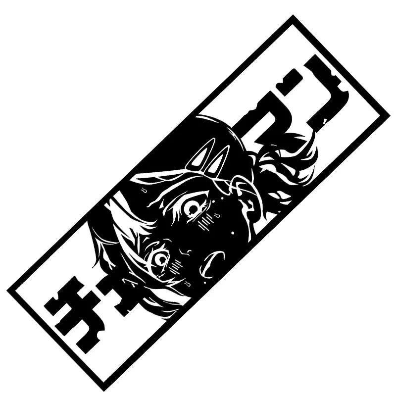 Anime Beautiful Girl Lovely Car Stickers Window Windshield Bumper Decoration Stickers Auto Parts Laser Vinyl Decals (ONLINE ORDER ONLY)