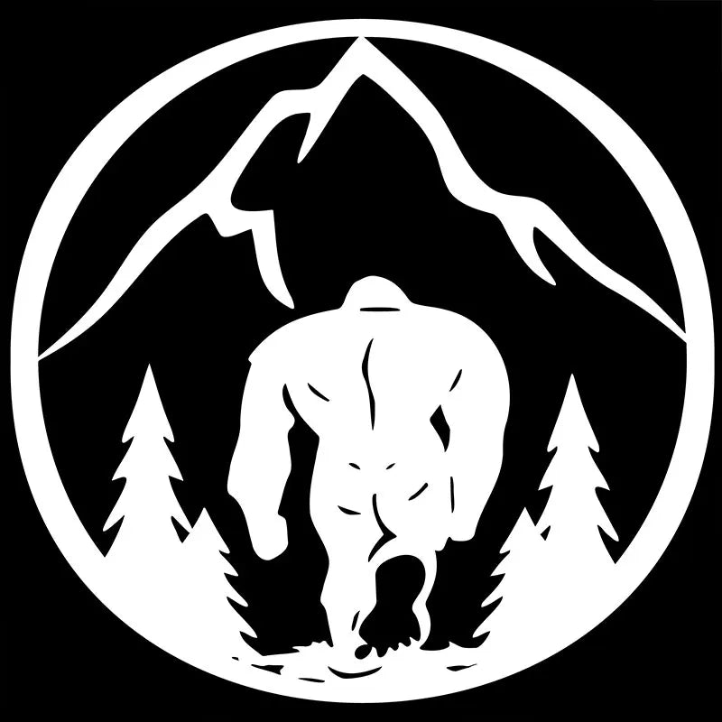 Bigfoot Car Stickers Shape Round Snowman Mountain Forest Decals Decoration Notebook Window Sun Protection And Vinyl Decals (ONLINE ORDER ONLY)
