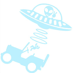 Jeep Car Stickers Decorative Paper Wind Glass Alien Abduction /UFO Ji Fun Creative Reflective Cartoon Waterproof Vinyl Decals (ONLINE ORDER ONLY)