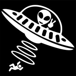 Jeep Car Stickers Decorative Paper Wind Glass Alien Abduction /UFO Ji Fun Creative Reflective Cartoon Waterproof Vinyl Decals (ONLINE ORDER ONLY)