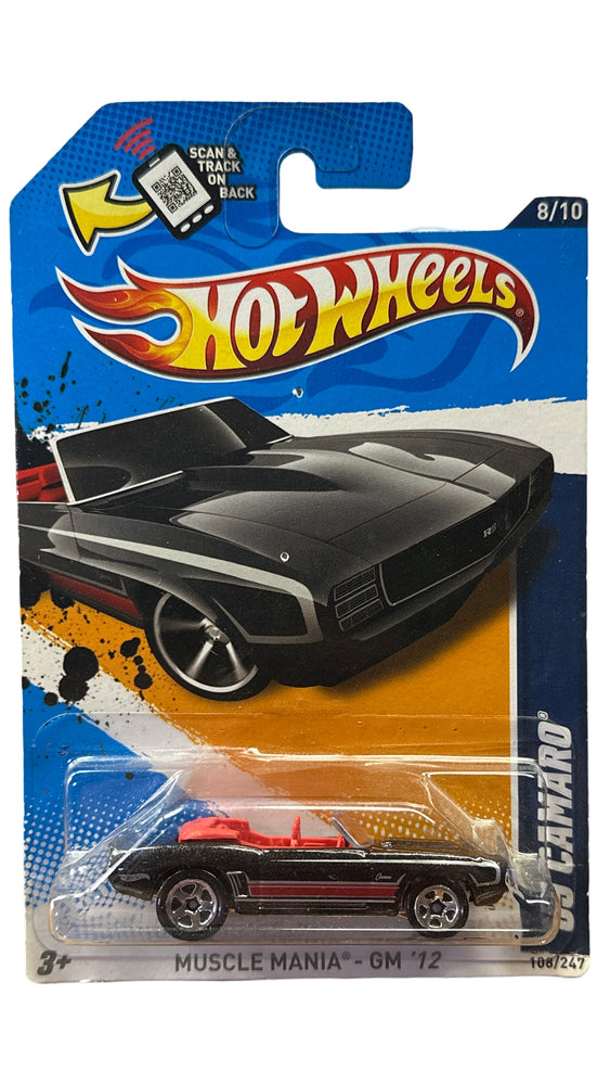 Hot Wheels Muscle Mania GM 12 (2011) Black 69 Camaro 108/247 (Online Order Only)