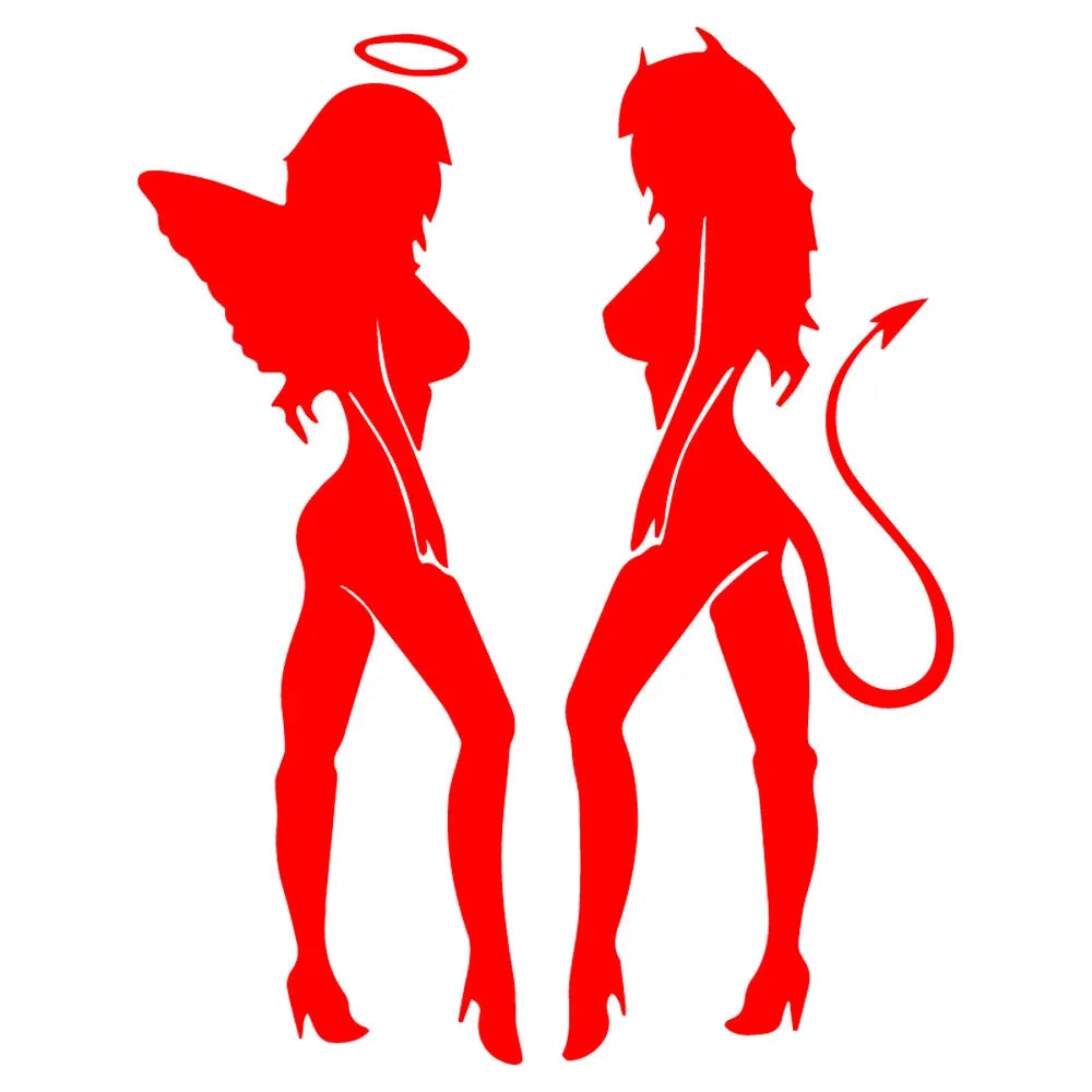 A Pair Of Car Stickers Angel Devil Sexy Hot Girl Bumper Window Notebook Decorated With Personalized Vinyl Decals (ONLINE ORDER ONLY)