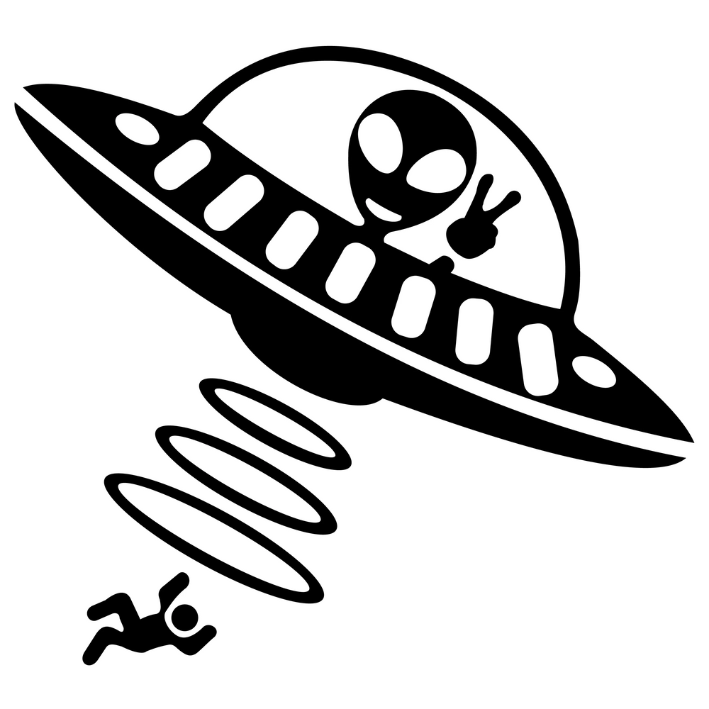 Jeep Car Stickers Decorative Paper Wind Glass Alien Abduction /UFO Ji Fun Creative Reflective Cartoon Waterproof Vinyl Decals (ONLINE ORDER ONLY)