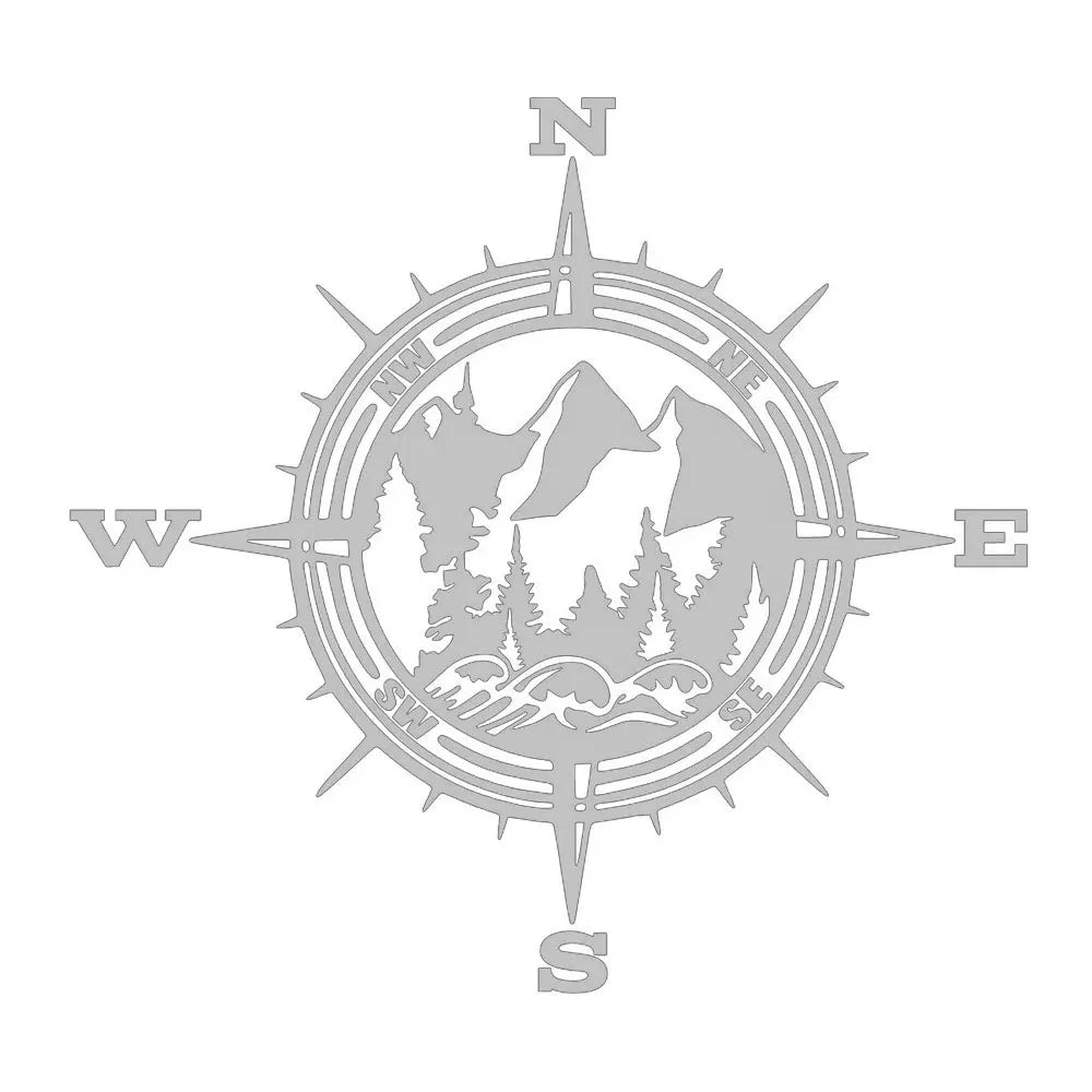 Compass Car Sticker PVC Window Stickers Natural Mountain Forest Pacific Northwest Auto Spare Parts Notebook Vinyl Decals (ONLINE ORDER ONLY)