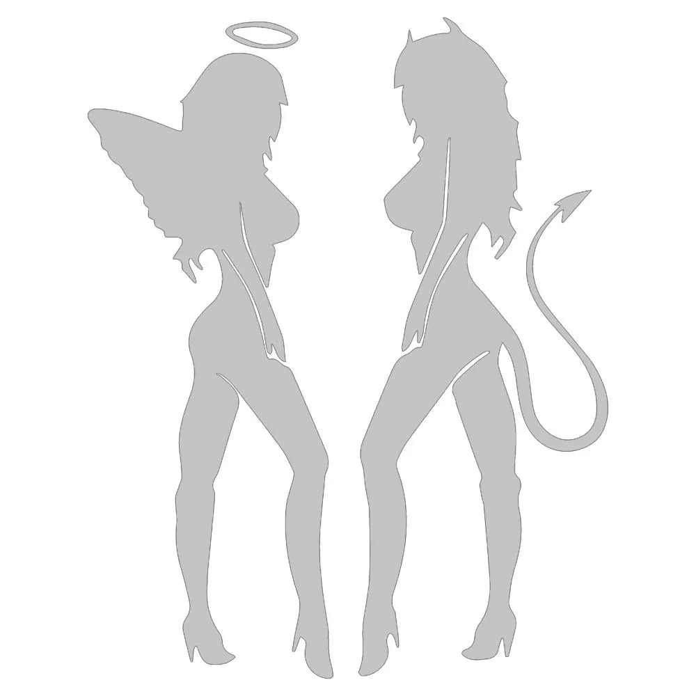 A Pair Of Car Stickers Angel Devil Sexy Hot Girl Bumper Window Notebook Decorated With Personalized Vinyl Decals (ONLINE ORDER ONLY)