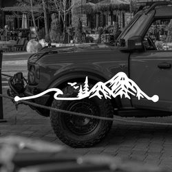 Waves and Snowy Mountains Stickers, Car Stickers, Vinyl Decals - For Cars, Trucks, Walls, Laptops, Windows, Motorcycles, Bumpers (ONLINE ORDER ONLY)