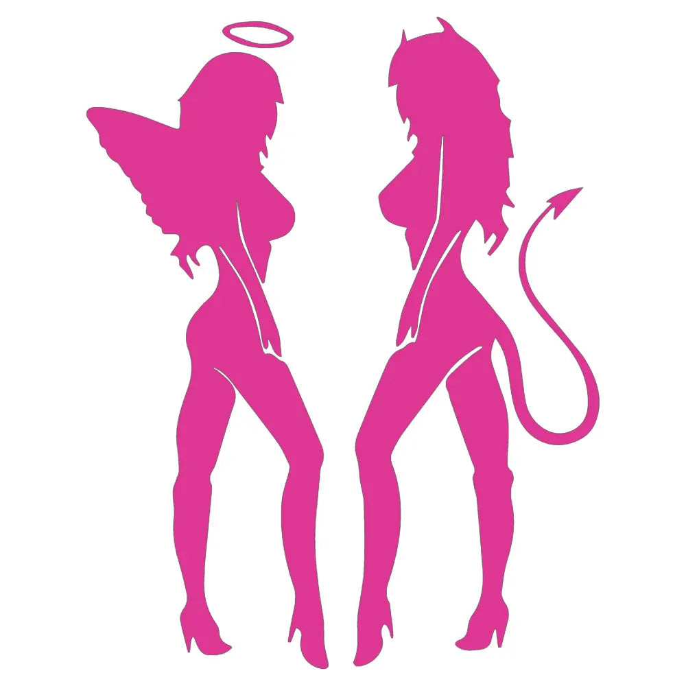 A Pair Of Car Stickers Angel Devil Sexy Hot Girl Bumper Window Notebook Decorated With Personalized Vinyl Decals (ONLINE ORDER ONLY)