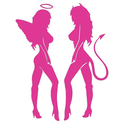 A Pair Of Car Stickers Angel Devil Sexy Hot Girl Bumper Window Notebook Decorated With Personalized Vinyl Decals (ONLINE ORDER ONLY)