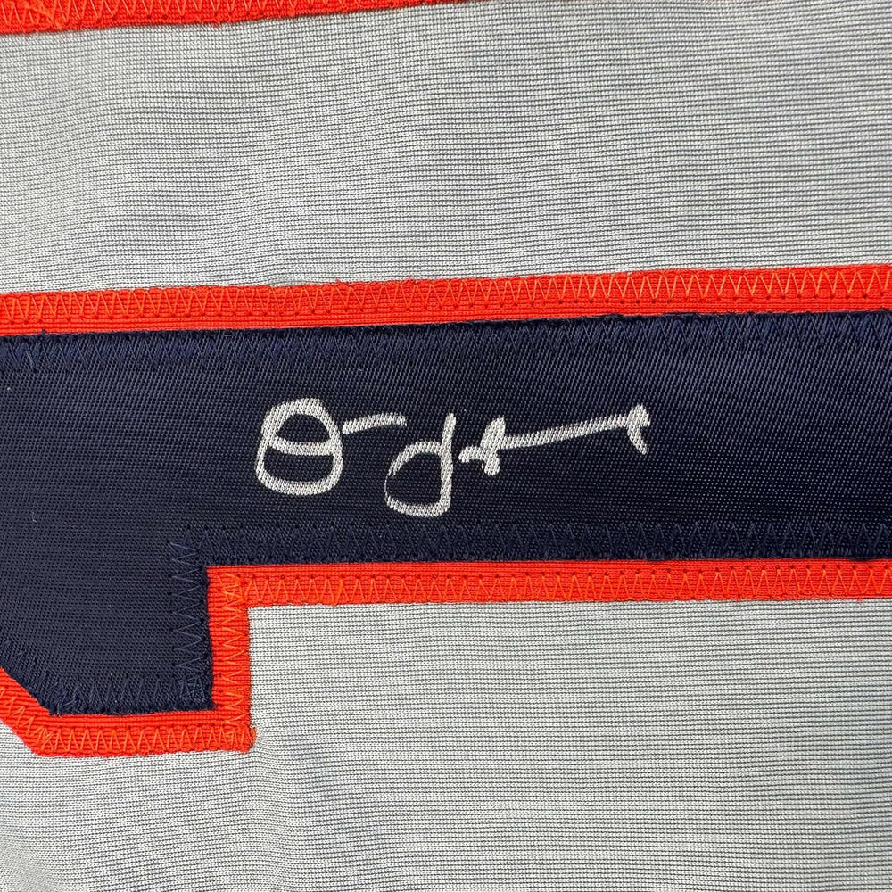 Framed Autographed/Signed Jim Leyland 35x39 Detroit Grey Baseball Jersey JSA COA (ONLINE ORDER ONLY)
