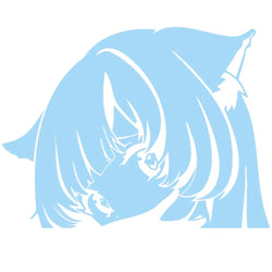 Cat Girl Peek Car Sticker Anime Auto Parts Stickers Cartoon Laser PVC Waterproof Die Cutting Vinyl Decals (ONLINE ORDER ONLY)