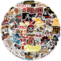 Cartoon Pirate Stickers Skeleton Barrel Boat Decals for Laptop Phone Suitcase Motorcycle (ONLINE ORDER ONLY)