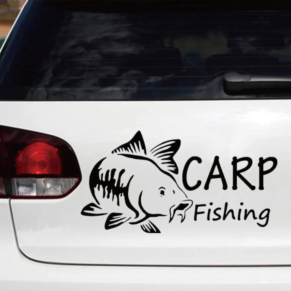 Carp Fishing Car Stickers Fun Windshield Window Bumper Decoration Waterproof Sun Protection Reflective Vinyl Decals (ONLINE ORDER ONLY)