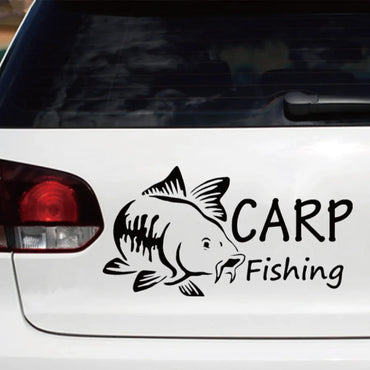 Carp Fishing Car Stickers Fun Windshield Window Bumper Decoration Waterproof Sun Protection Reflective Vinyl Decals (ONLINE ORDER ONLY)