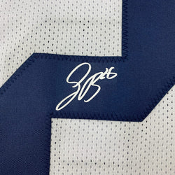 Framed Facsimile Autographed Saquon Barkley 35x39 Penn State White Reprint Laser Auto College Football Jersey (ONLINE ORDER ONLY)