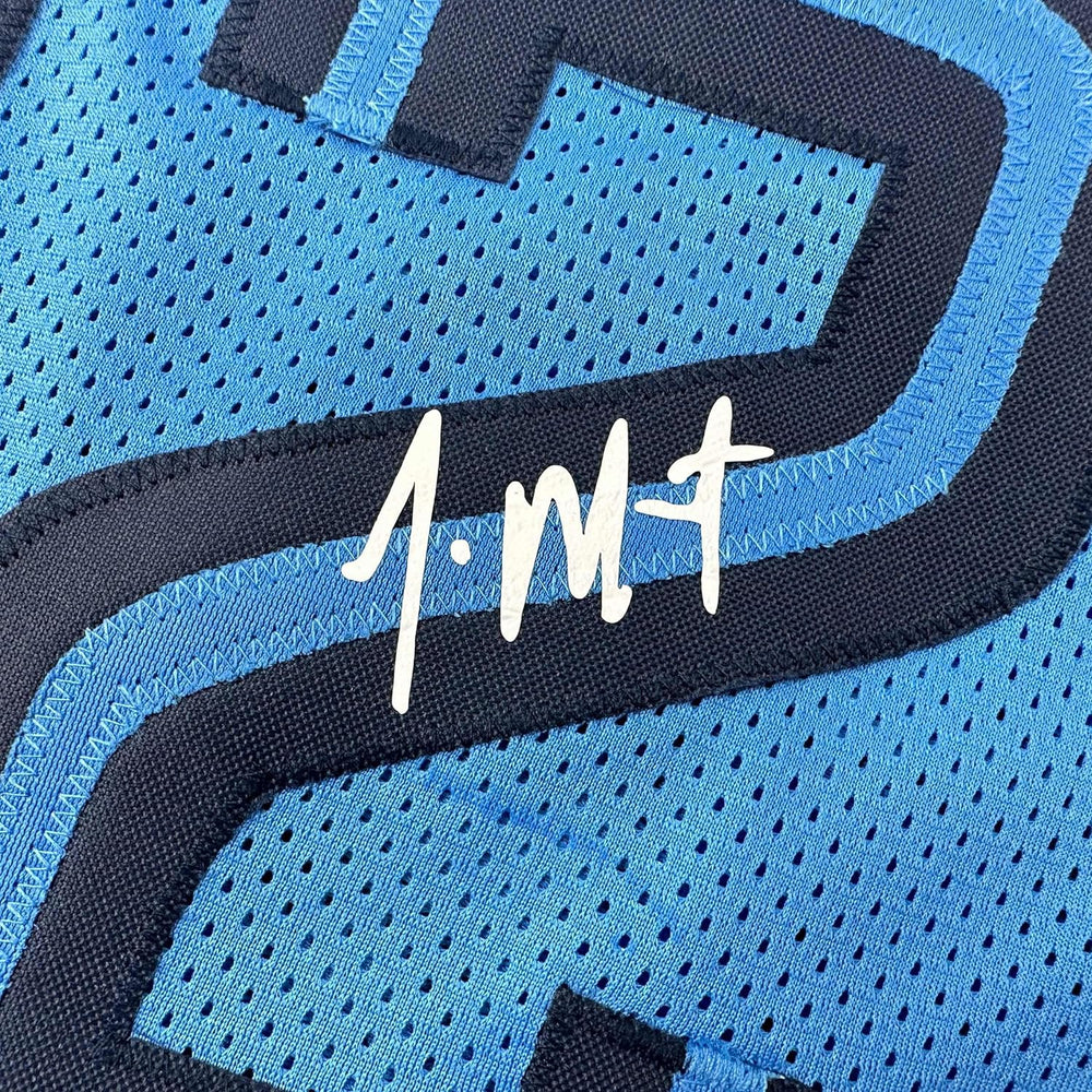 Framed Facsimile Autographed Ja Morant 35x39 Memphis Light Blue Reprint Laser Auto Basketball Jersey (ONLINE ORDER ONLY)