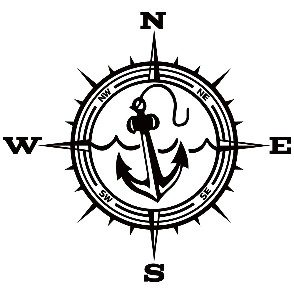 Anchor Car Sticker Adventure Travel Pirate Ship The Compass PVC Laser Stickers Voiture The Window Decoration Vinyl Decal (ONLINE ORDER ONLY)