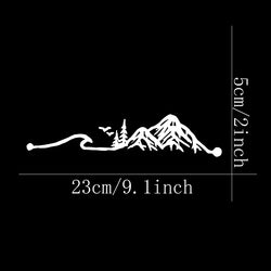 Waves and Snowy Mountains Stickers, Car Stickers, Vinyl Decals - For Cars, Trucks, Walls, Laptops, Windows, Motorcycles, Bumpers (ONLINE ORDER ONLY)