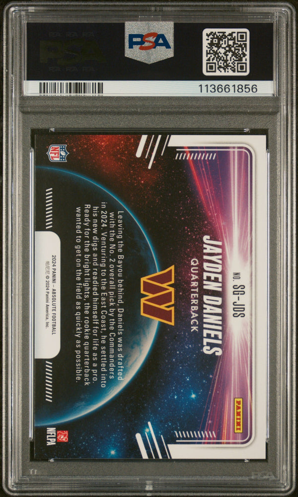 Graded 2024 Panini Absolute Jayden Daniels #SGJDS Star Gazing Rookie RC Football Card PSA 10 Gem Mint (ONLINE ORDER ONLY)