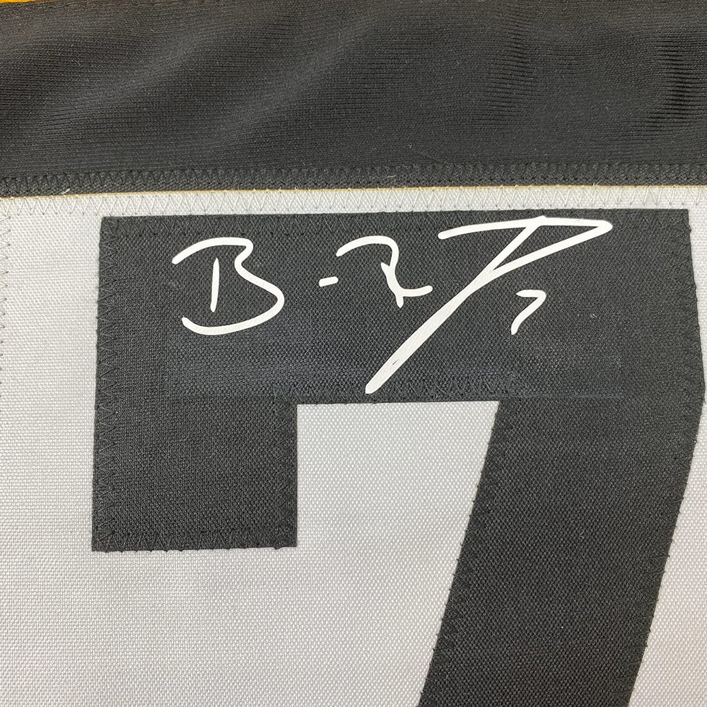 Framed Facsimile Autographed Ben Roethlisberger 35x39 Pittsburgh Bumble Bee Reprint Laser Auto Football Jersey Size Men's XL (ONLINE ORDER ONLY)