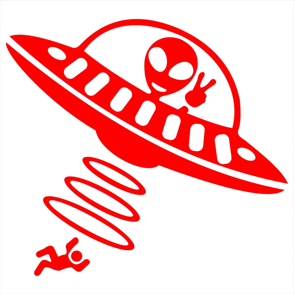 Jeep Car Stickers Decorative Paper Wind Glass Alien Abduction /UFO Ji Fun Creative Reflective Cartoon Waterproof Vinyl Decals (ONLINE ORDER ONLY)