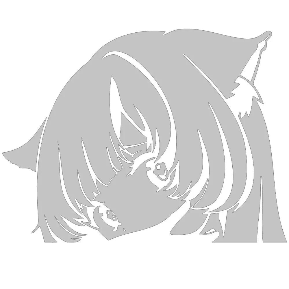 Cat Girl Peek Car Sticker Anime Auto Parts Stickers Cartoon Laser PVC Waterproof Die Cutting Vinyl Decals (ONLINE ORDER ONLY)