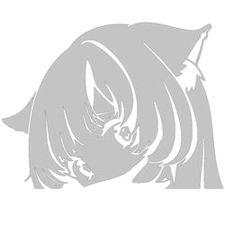 Cat Girl Peek Car Sticker Anime Auto Parts Stickers Cartoon Laser PVC Waterproof Die Cutting Vinyl Decals (ONLINE ORDER ONLY)