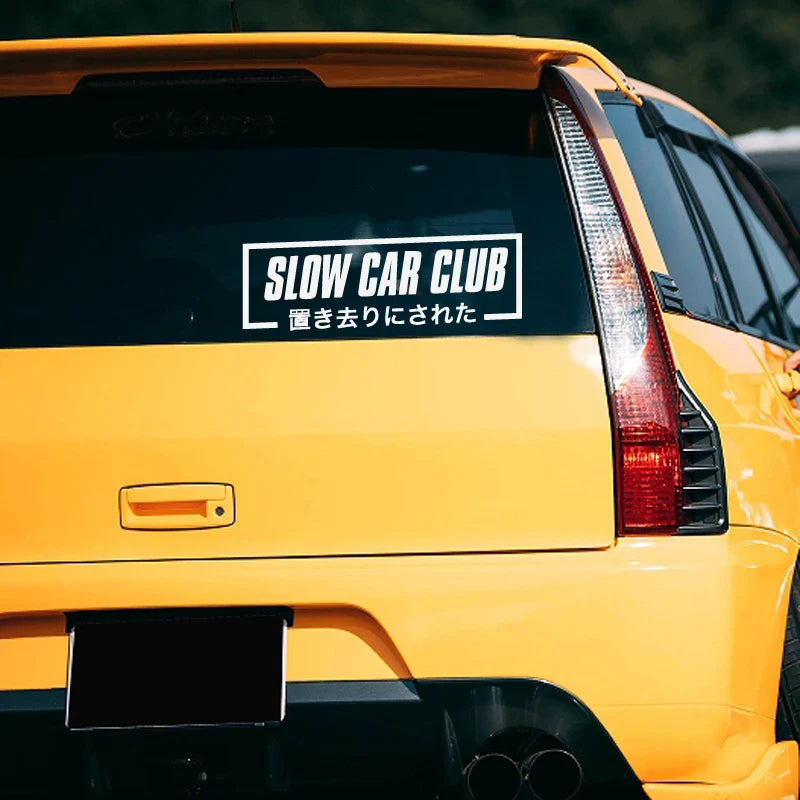 SLOW CAR CLUB Stickers,Car Stickers, Vinyl Decals - For Cars, Trucks, Walls, Laptops, Windows, Motorcycles, Bumpers Or Crafts (ONLINE ORDER ONLY)