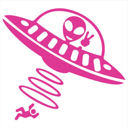 Jeep Car Stickers Decorative Paper Wind Glass Alien Abduction /UFO Ji Fun Creative Reflective Cartoon Waterproof Vinyl Decals (ONLINE ORDER ONLY)