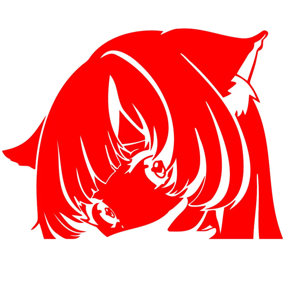 Cat Girl Peek Car Sticker Anime Auto Parts Stickers Cartoon Laser PVC Waterproof Die Cutting Vinyl Decals (ONLINE ORDER ONLY)