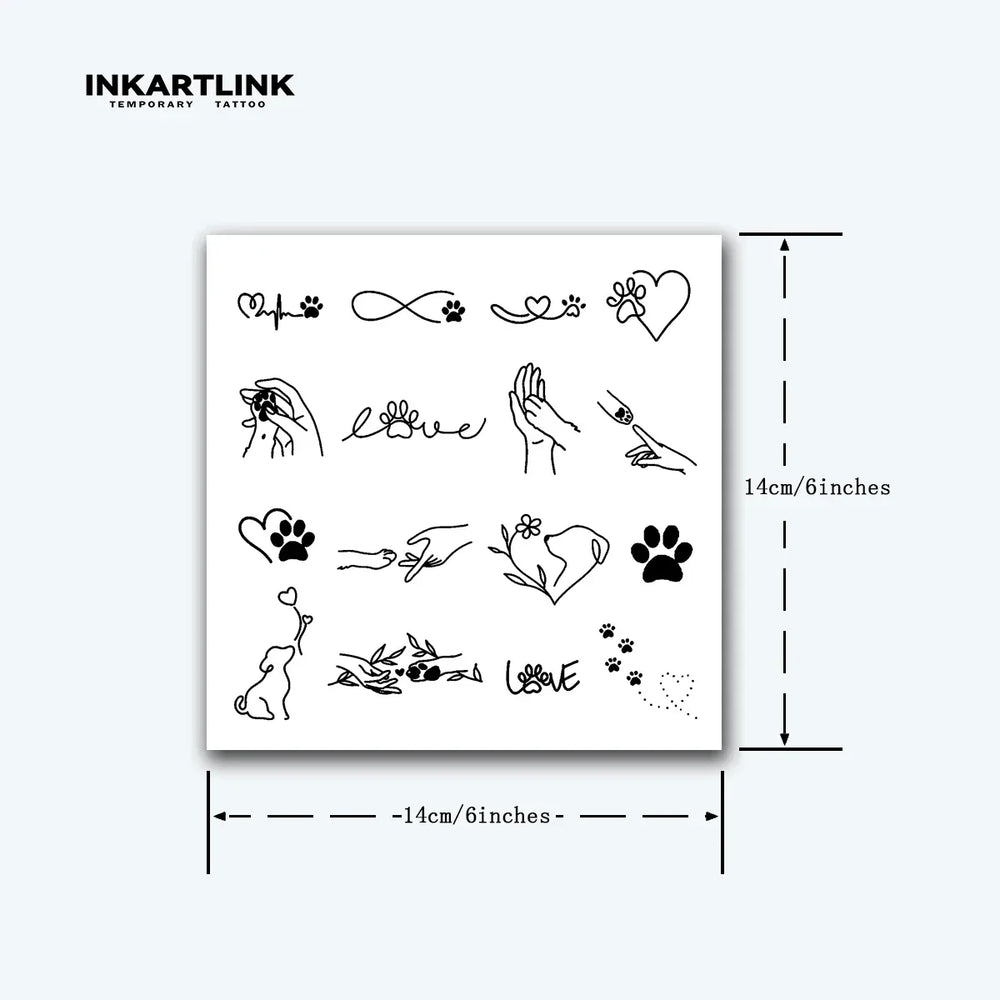 Simple Love Dog Line Temporary Tattoo,Lasts To 15 Days New Technology Magic Waterproof Semi Permanent Sticker. (Online Order Only)