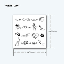 Simple Love Dog Line Temporary Tattoo,Lasts To 15 Days New Technology Magic Waterproof Semi Permanent Sticker. (Online Order Only)