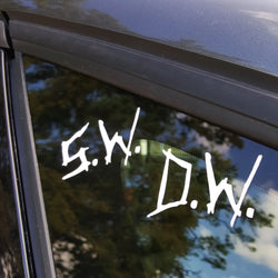 S.W.D.W. Car Stickers Supernatural Sam Winchester Dean Winchester Initials Front And Rear Stop Glass Bumper Trim Vinyl Decals (ONLINE ORDER ONLY)