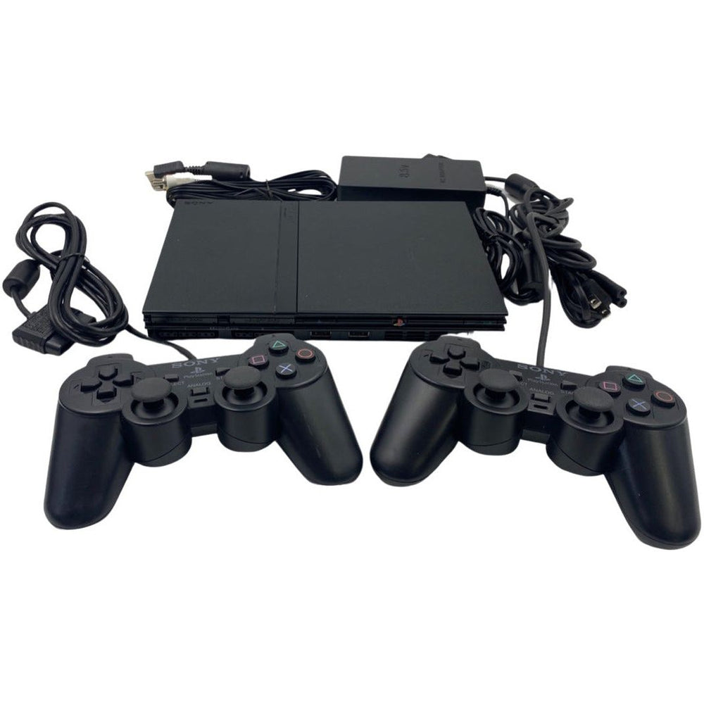 Slim (Black) PlayStation 2 System (2 - OEM Controllers) (Online Order Only)