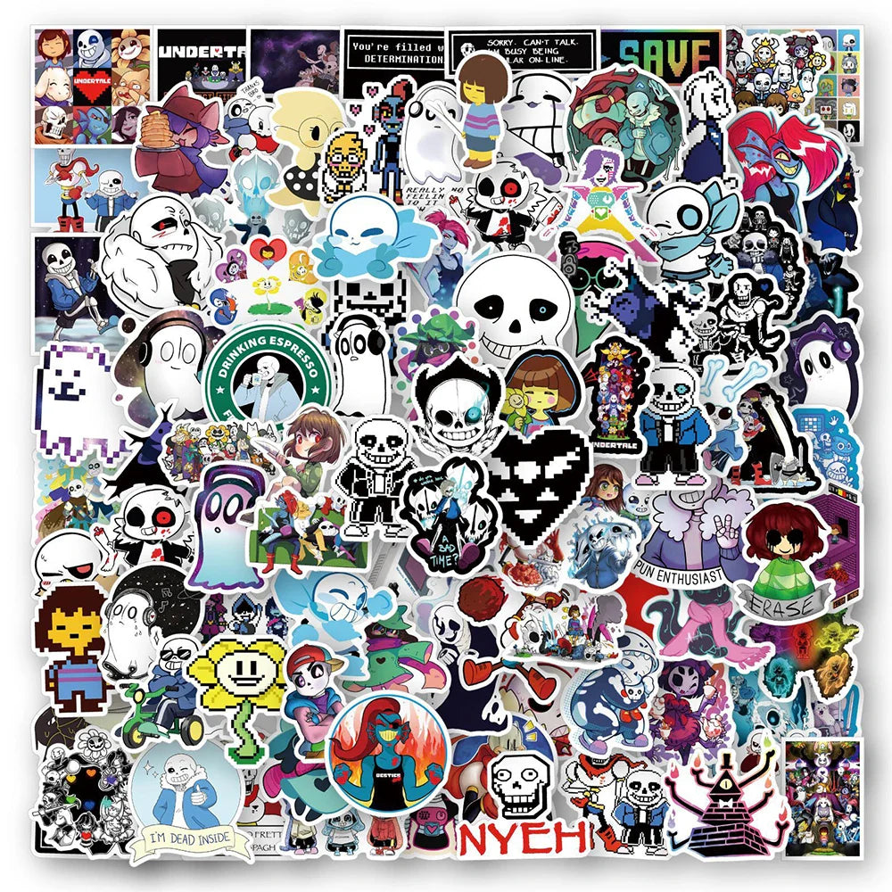Undertale Stickers Pack: Cartoon Graffiti Decals for Laptop, Phone, Fridge, Notebook, Suitcase, Car (Online Order Only)