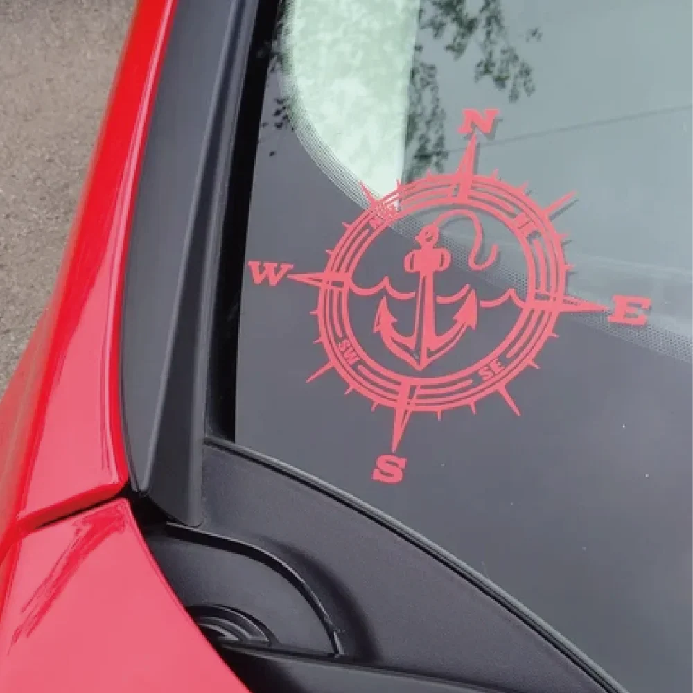 Anchor Car Sticker Adventure Travel Pirate Ship The Compass PVC Laser Stickers Voiture The Window Decoration Vinyl Decal (ONLINE ORDER ONLY)