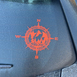 Compass Car Sticker PVC Window Stickers Natural Mountain Forest Pacific Northwest Auto Spare Parts Notebook Vinyl Decals (ONLINE ORDER ONLY)