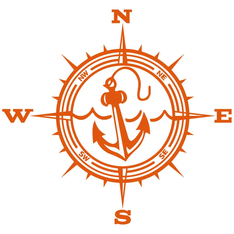 Anchor Car Sticker Adventure Travel Pirate Ship The Compass PVC Laser Stickers Voiture The Window Decoration Vinyl Decal (ONLINE ORDER ONLY)