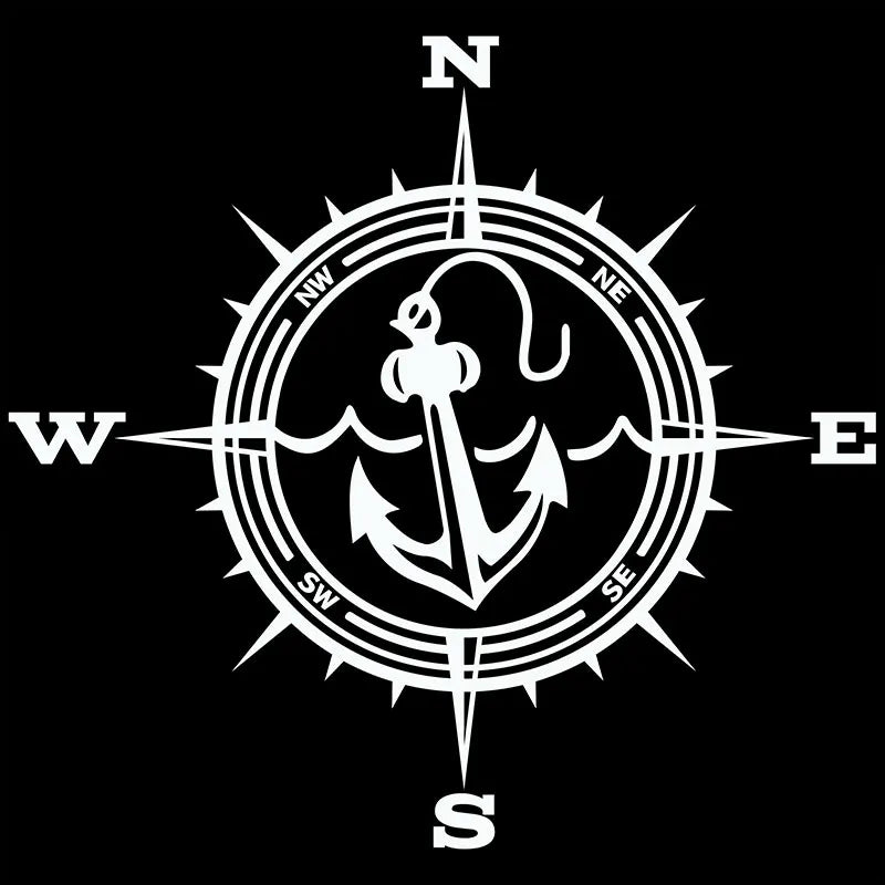 Anchor Car Sticker Adventure Travel Pirate Ship The Compass PVC Laser Stickers Voiture The Window Decoration Vinyl Decal (ONLINE ORDER ONLY)