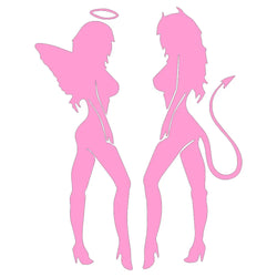 A Pair Of Car Stickers Angel Devil Sexy Hot Girl Bumper Window Notebook Decorated With Personalized Vinyl Decals (ONLINE ORDER ONLY)